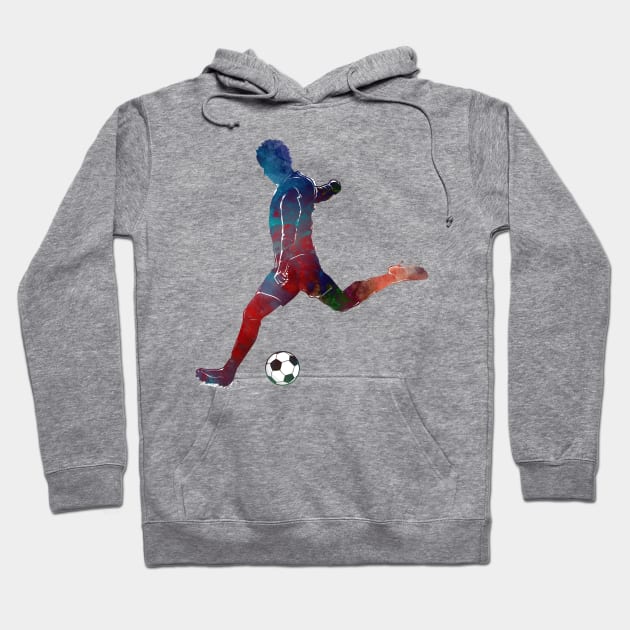 Football player sport art #football #soccer Hoodie by JBJart